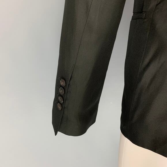 JULIUS_7 Size 38 Black Silk Notch Lapel Sport Coat - Picture 4 of 7
